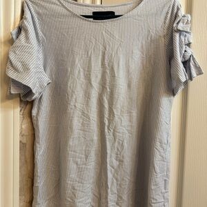 Banana Republic Light Blue Pinstripe Short Sleeve Tee